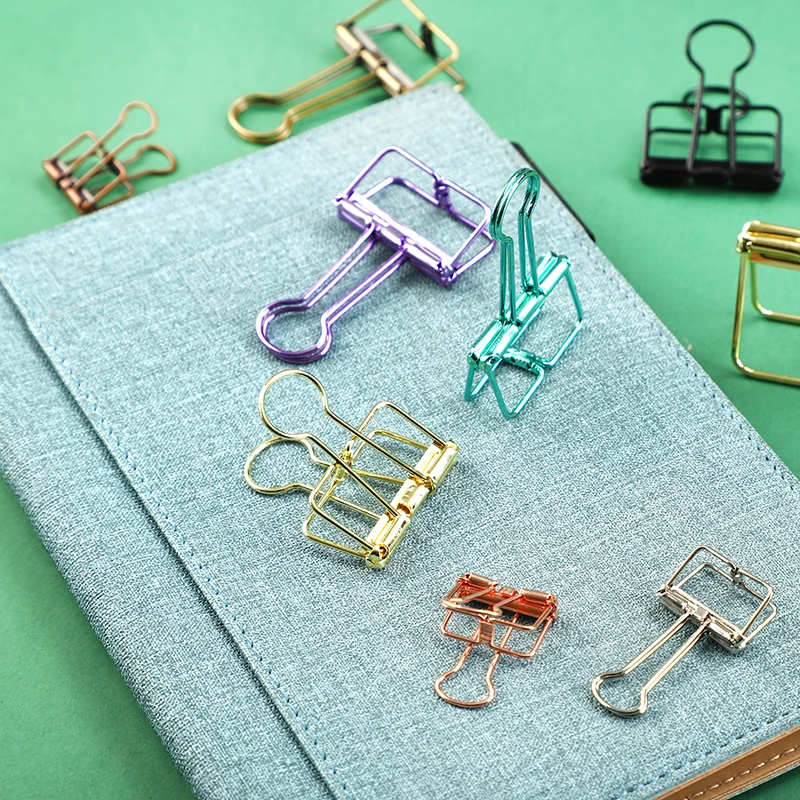 15PCS Rose Gold Wire Binder Clips  Set Assorted Sized Office