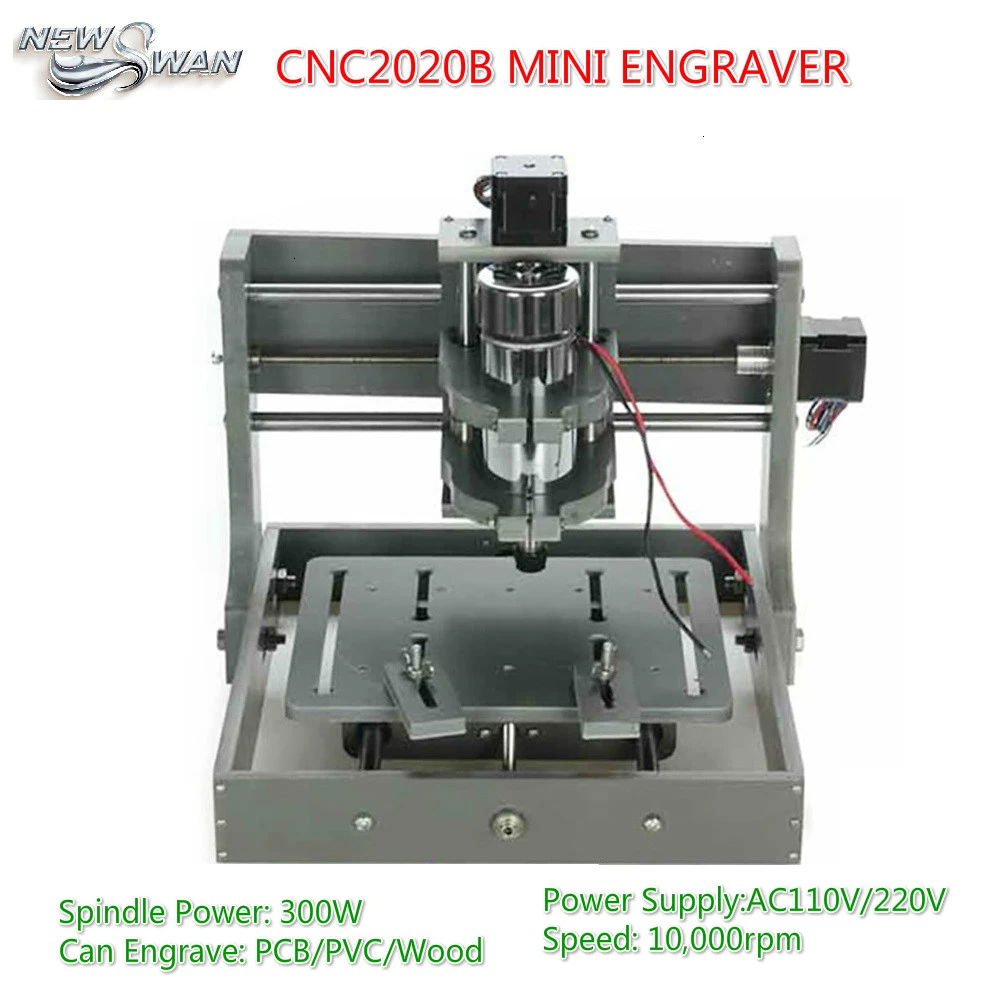 CNC 2020B Mini 300W máquina de grabado CNC enrutador de madera de escritorio fresadora DIY CNC2020B GRBL grabador para PCB PVC madera