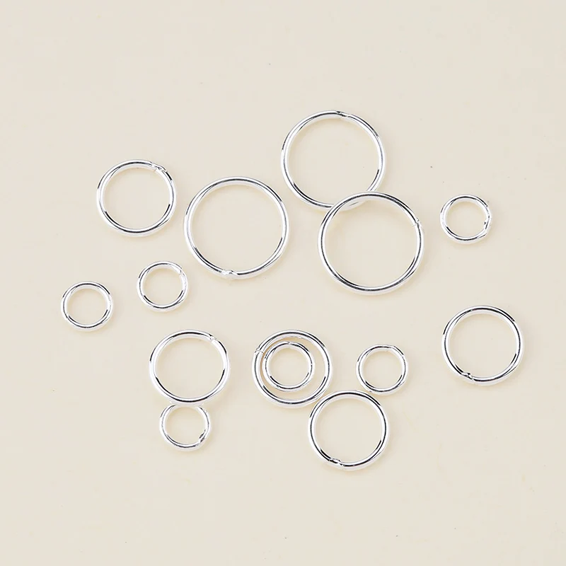 20pcs/Pack Wholesale 4-8mm 925 Sterling Silver Closed Jump Rings For Making Keychains & Bracelet Jewelry Findings Accessories