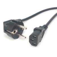 CEE7/7 to IEC C13 Power Cords, 10A/16A, 250V, H05VV-F 0.75mm Cable ,Short Schuko to C13 Power cord,1ft/30cm