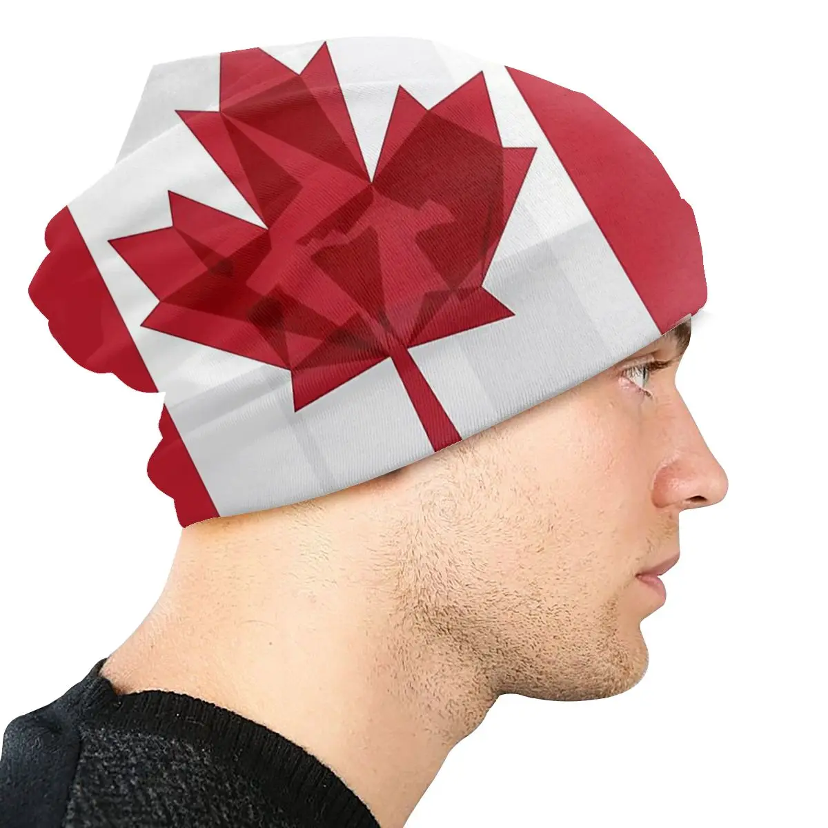 O Canada Flag Unisex Bonnet Winter Warm Hiking Hats Double Layer Thin Hat Breathable Caps