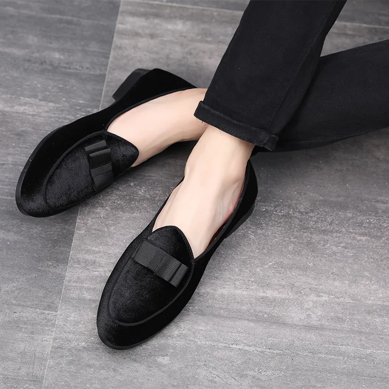 Men\'s Dress Shoes 2023 Velvet Loafers Mens Elegant Shoes Men Formal Shoes Coiffeur Chaussure Homme Zapatos Charol Hombre Ayakkab