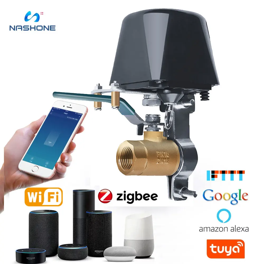 Tuya ZigBee เครื่องตั้งเวลารดน้ำวาล์วควบคุมน้ำอัจฉริยะทำงานร่วมกับ Alexa สนามหญ้าและอุปกรณ์ยานยนต์ที่ใช้สำหรับการชลประทาน