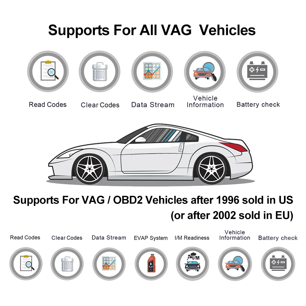 Ancel VD700 OBD2 Automotive Scanner Full System Diagnose ABS EPB TPMS DPF Reset For VAG VW Audi Skoda Seat Car Diagnosis Tools