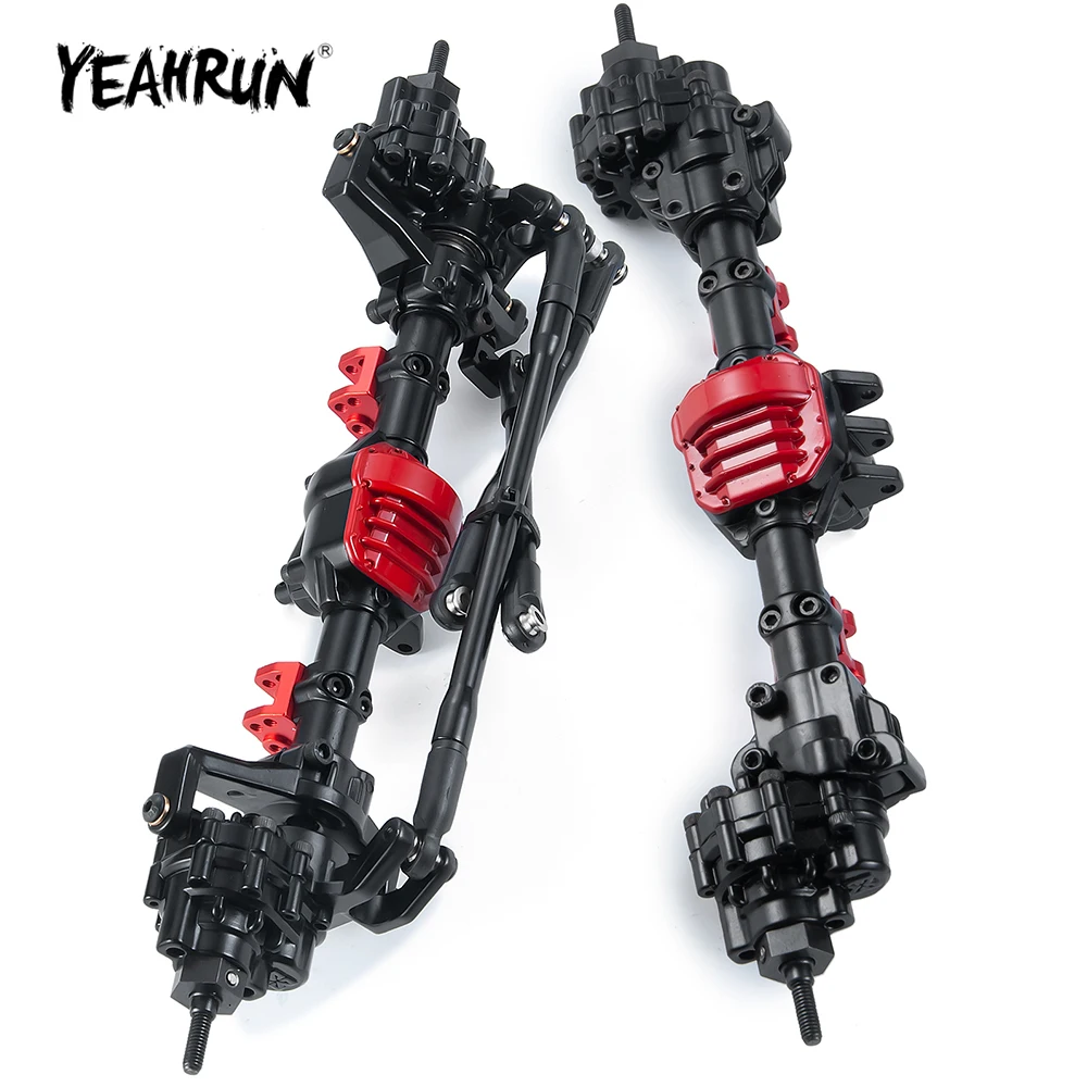 YEAHRUN Completely Metal Alloy Front/Rear Axle for Axial SCX10 II 90046 1/10 RC Rock Crawler Cars Truck Model Upgrade Parts