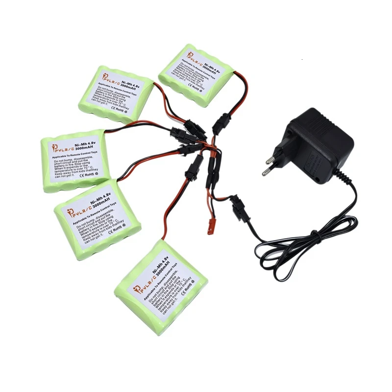 Ni-MH 4.8 v 3000mah 충전식 배터리, 4.8 v 충전기, Rc 완구 보트 탱크 로봇 건 AA 4.8 v 배터리 팩, Rc 자동차용