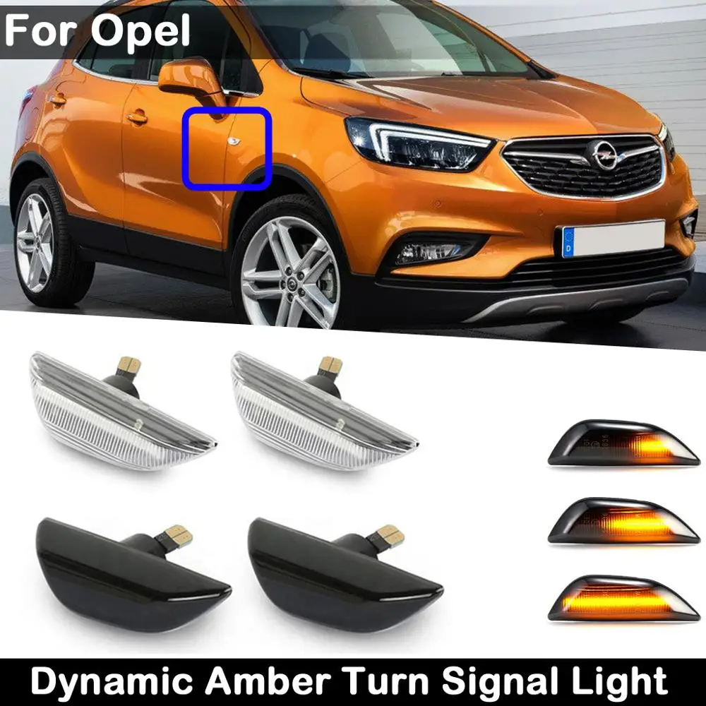 

2 шт. динамический янтарный указатель поворота для Opel Mokka 2012-2016 Mokka X 2016-2019 Chevrolet Trax 2013-2019 светодиодный боковой габаритный фонарь