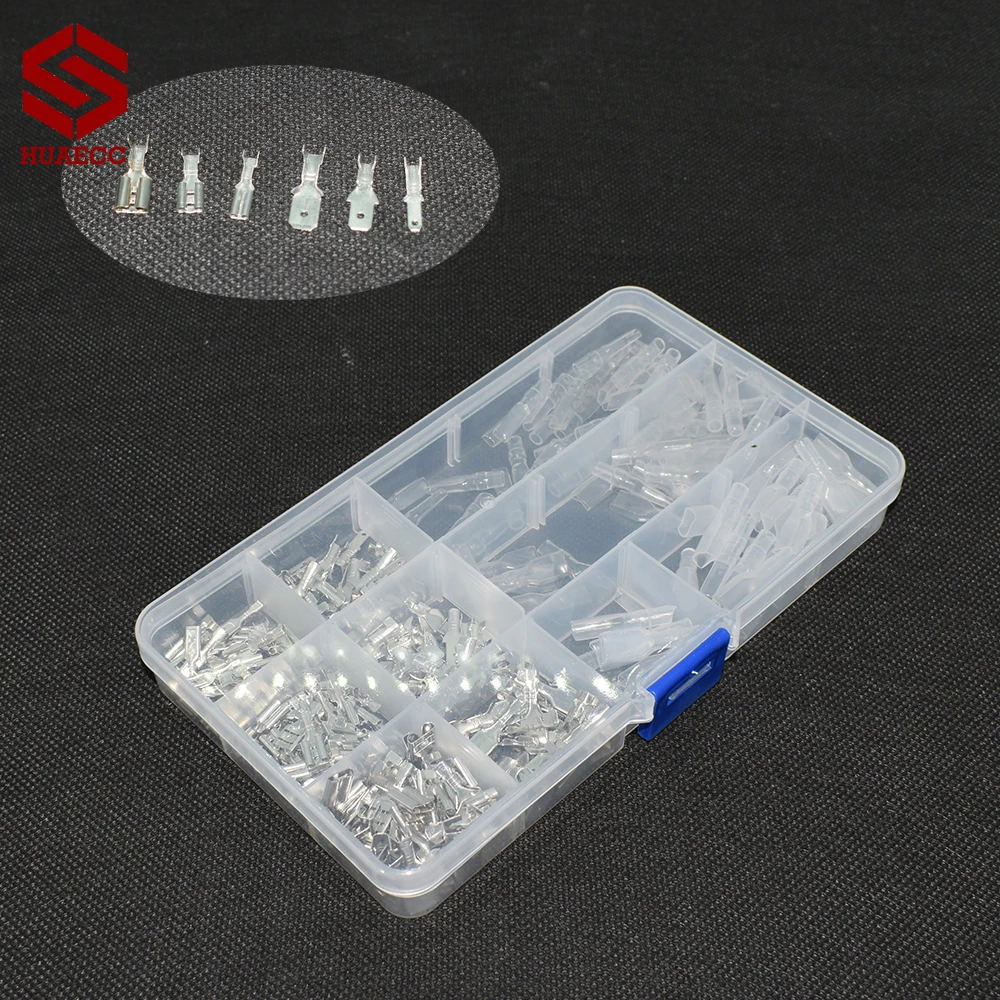 

270pcs 2.8/4.8/6.3mm Motorcycle repair parts tool Wire Crimp Terminals Insulated Seal Electrical Connector Assortment Kit