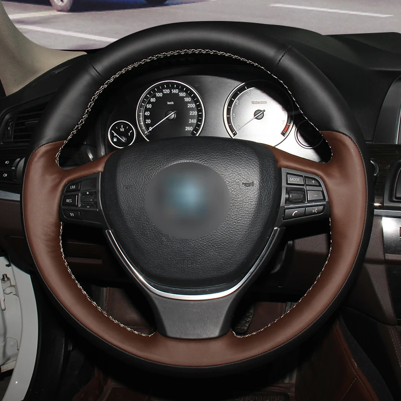 Hand-stitched Suede  Artificial Leather Car Steering Wheel Cover for BMW 520i 528i 2013 2014 730Li 740Li 750Li F10 2014