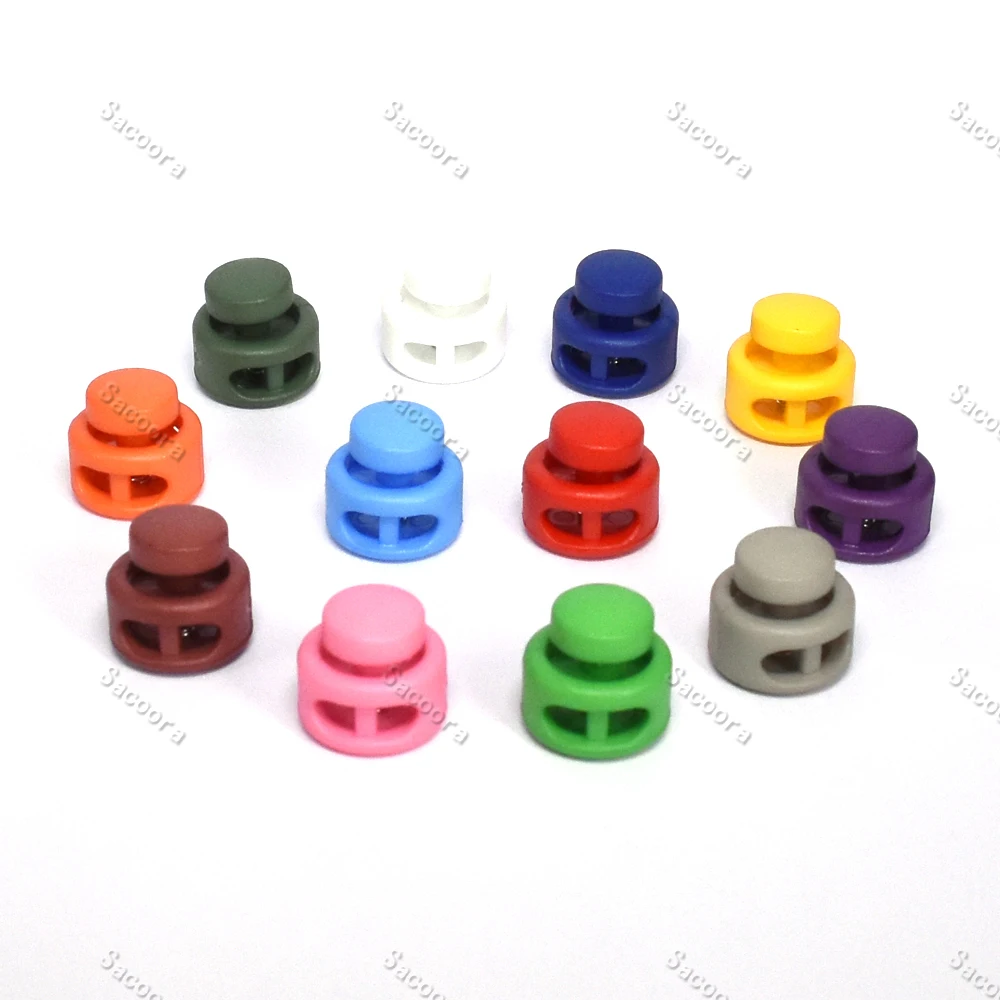 12pcs Plastic Colord Cord Lock Stopper Cord Clip Cord Buckle For Paracord/Shoe Lace/Clothing Backpack Accessories