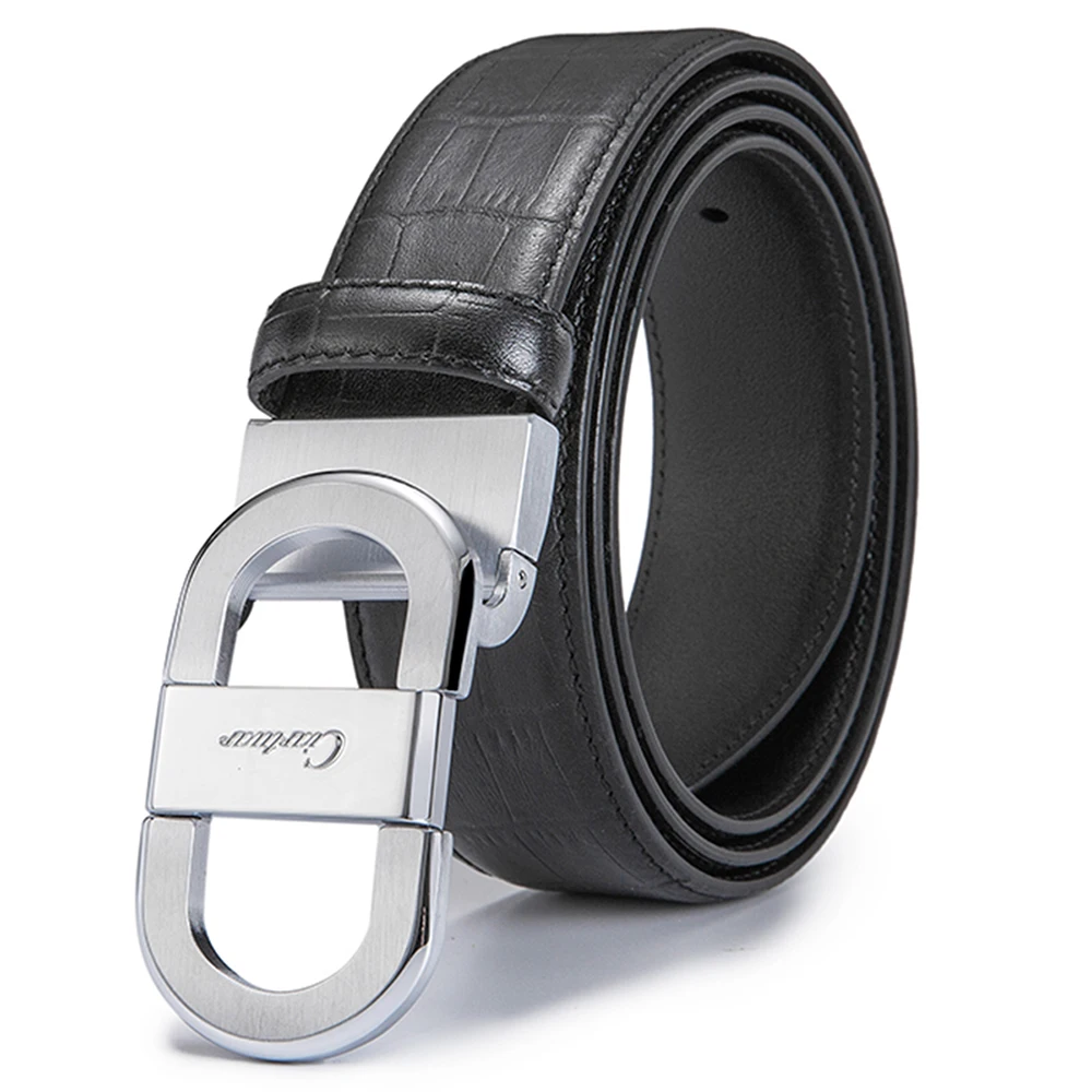 Ciartuar Leather Belts for Men Genuine Leather Belt Luxury Casual Strap Gold Smooth Buckle Waist Belt Trouser Designer belt