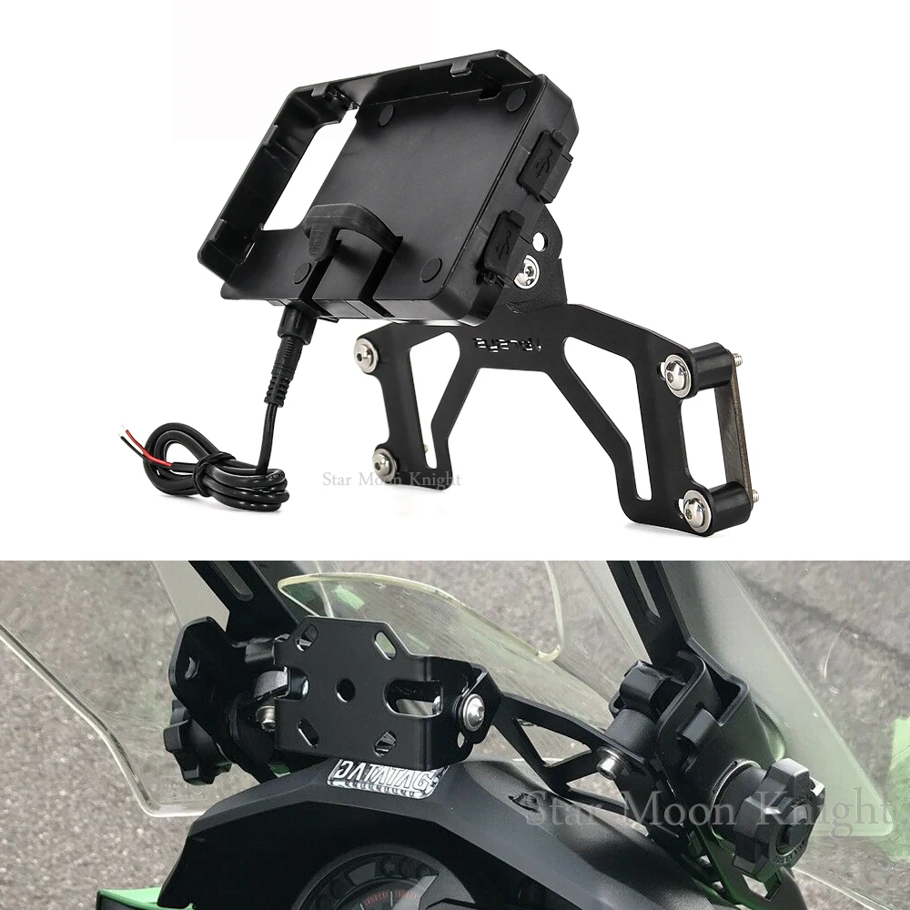 

Motorcycle Front Phone Stand Holder Phone GPS Navigaton Plate Bracket for Kawasaki Versys 1000 Versys1000 2019 2020