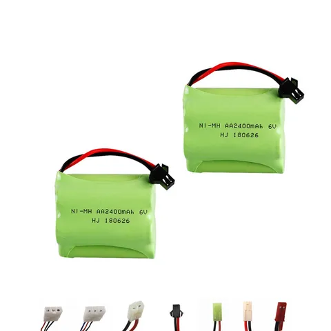 Никель-металлогидридные аккумуляторы 6В 2400mAh с зарядным устройством для RC игрушек 1-5 шт