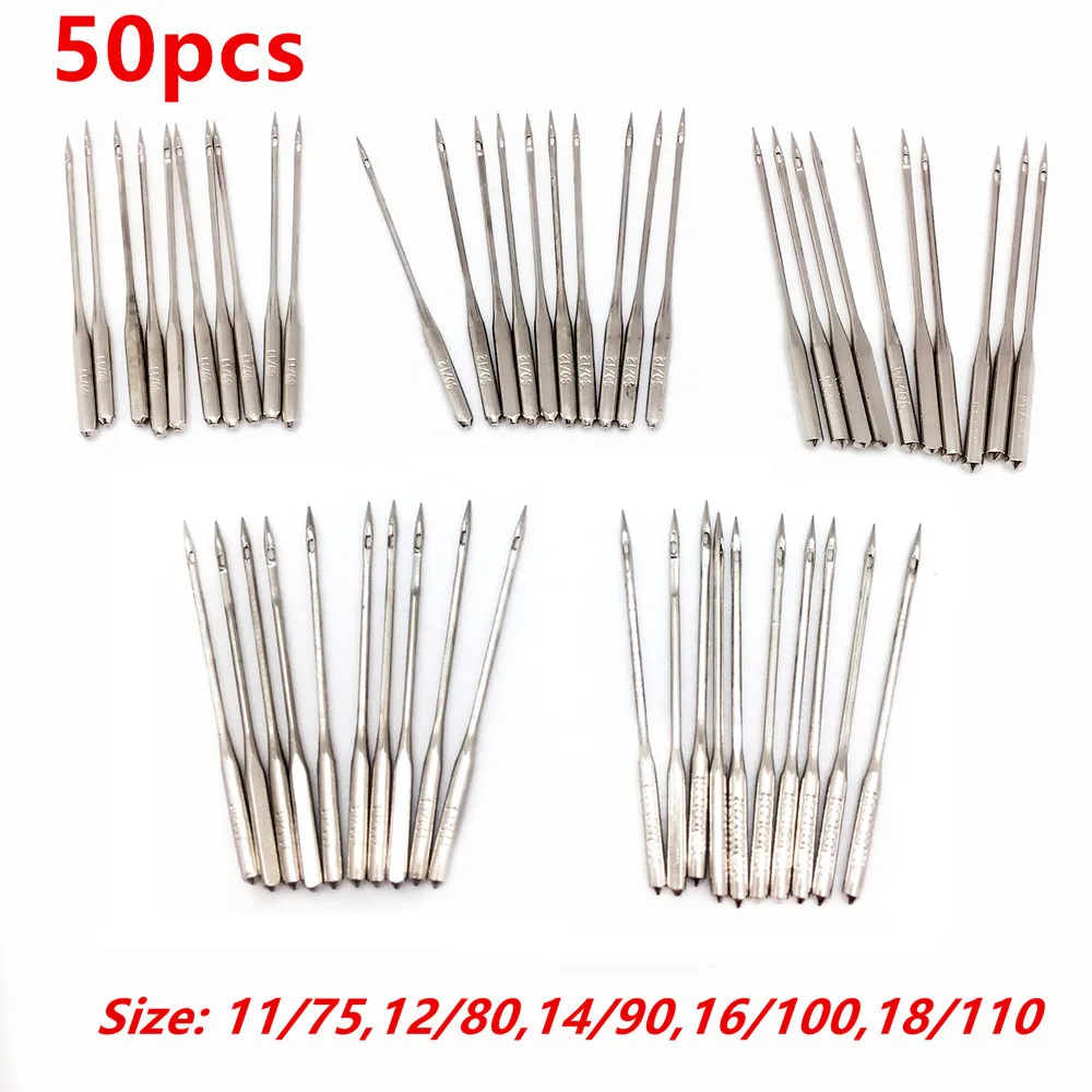 50 sztuk Vintage igły do domowych maszyn do szycia 11/75,12/80,14/90,16/100,18/110 uniwersalne domowe igły do szycia akcesoria do szycia