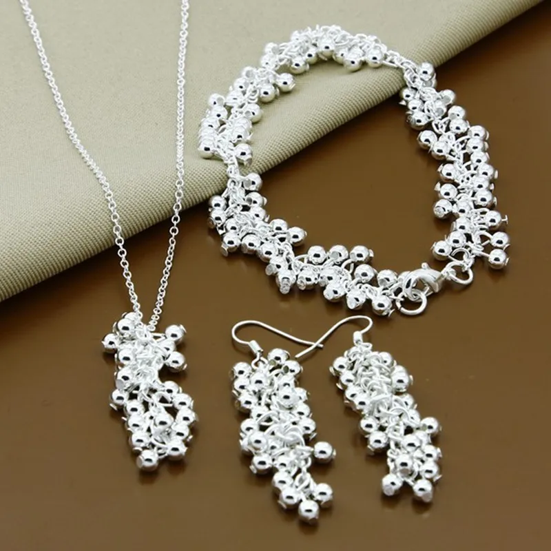 

Комплект из колье, серёг и браслета, из серебра 925 пробы