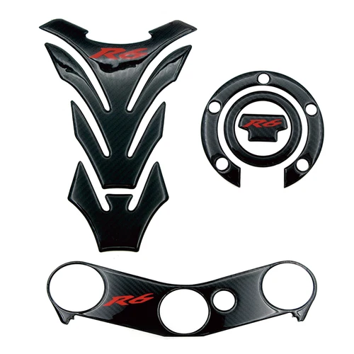 Imagen 2 del producto Calcomanía de fibra de carbono 3D para motocicleta Yamaha R6 YZFR6 YZF600 2006-2016, almohadilla de depósito, cubierta de tapa de Gas, pegatina protectora de yugo de Triple abrazadera