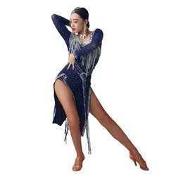 L-2037 New National Standard Latin Dance Dress Performance Competition Clothing Rumba Dress Custom Sexy Tango Chacha Dance Dress