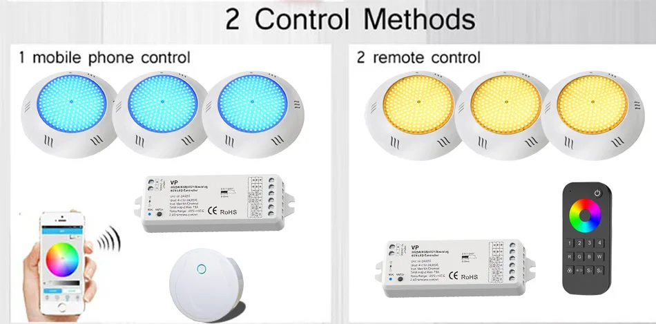 Imagem -04 - Hotook Conduziu Luzes da Piscina Wifi 36w Rgbww Rgbcw 2.4g Kit Resina Cheio Foco com Temporizador Dimmer App Controlado