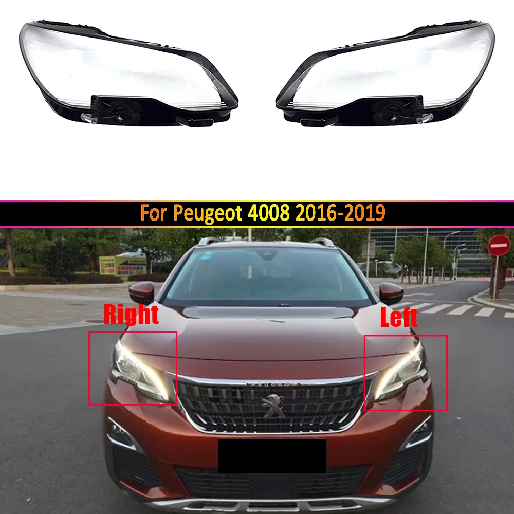 

Headlight Lens For Peugeot 4008 2016 2017 2018 2019 Headlamp Cover Car Replacement Auto Shell