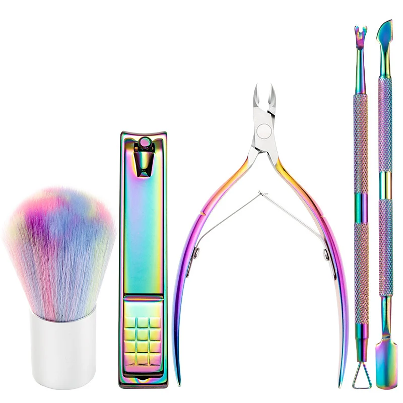 프로 아크릴 네일 키트 네일 아트 네일 브러쉬를위한 전체 매니큐어 세트 큐티클 가위 네일 파일 케어 세트가있는 날카로운 손톱깎이
