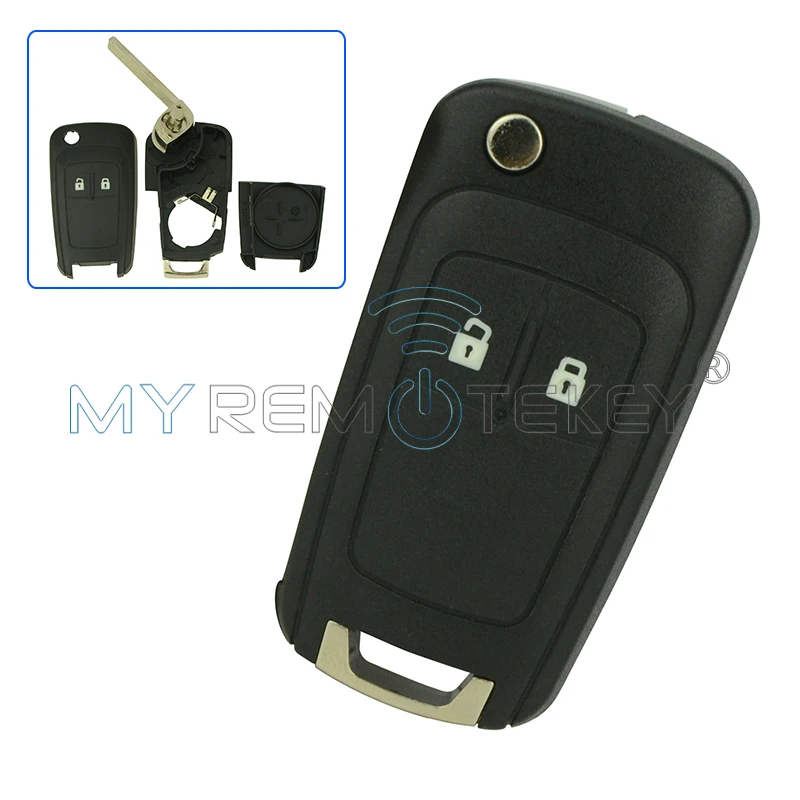 

Flip remote car key shell case 2 button HU100 key blade for Buick for Opel for Holden remtekey