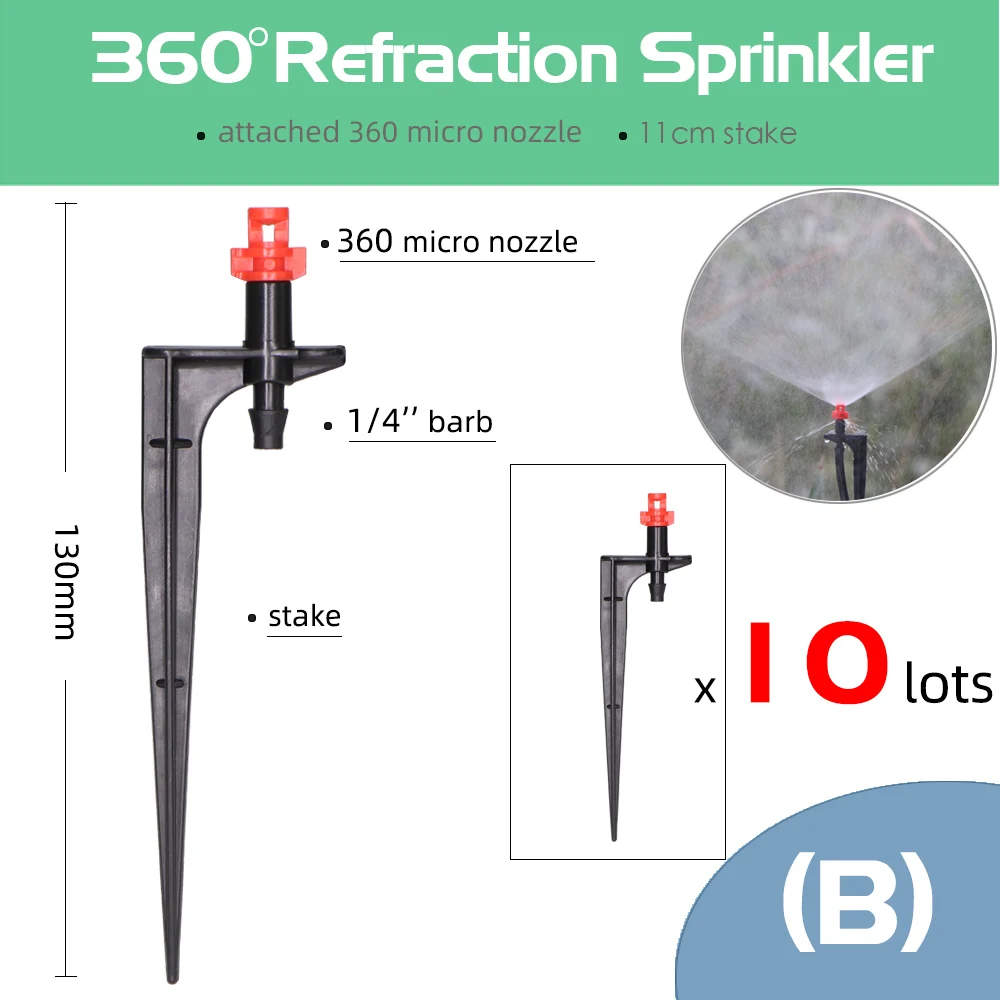 MUCIAKIE 24 Types Garden Irrigation Watering Sprinklers Micro Spray Nozzles for Self-Watering System Hanging Fogger Greenhouse