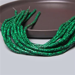 Flat Round Malachite Spacer Handmade Beads 2x4mm Natural Stone Loose Rondelle Bead For Jewelry Making DIY Bracelet