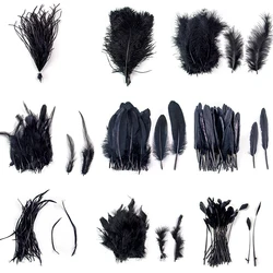 Wholesale Fluffy Black Ostrich Pheasant Feathers for DIY Crafts Wedding Party Decoration Christmas Accessories Natural Feather