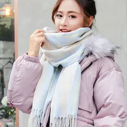 Scarf Female Winter Korean version of student day department plaid thick shawl dual versatile super long warm scarf autumn winte