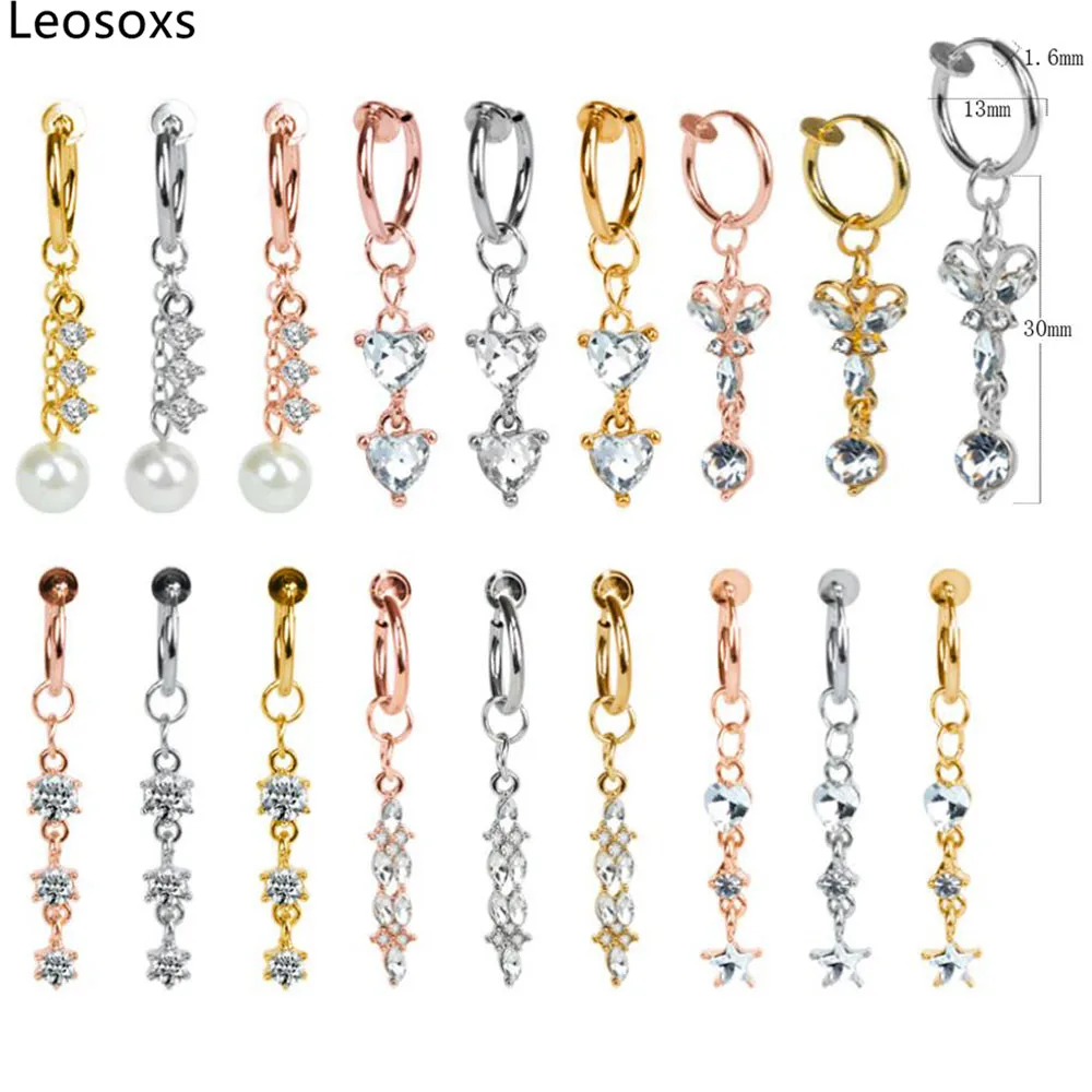 

Leosoxs 1pcs 316 Titanium Steel Heart-shaped Belly Button Ring Body Fashion Jewelry Navel Rings