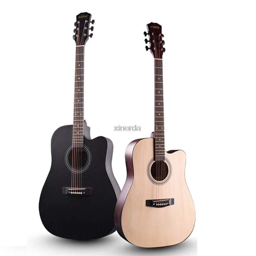 

41 Inch Guitarra Acoustic Folk Guitar Practice Solid Wood 6 String Guitar With Bag For Musical Instrument Lover Beginner