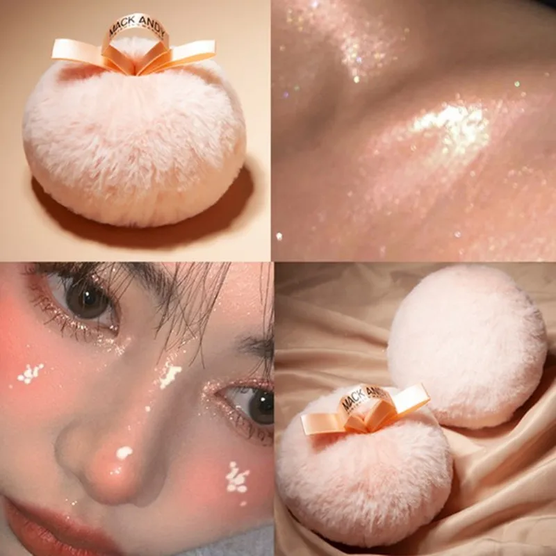 Large Size Makeup Highlighter Powder Puff Fluffy Glitter Shimmering Face Body  Foundation Sponge Ball Plush Cosmetic Tool