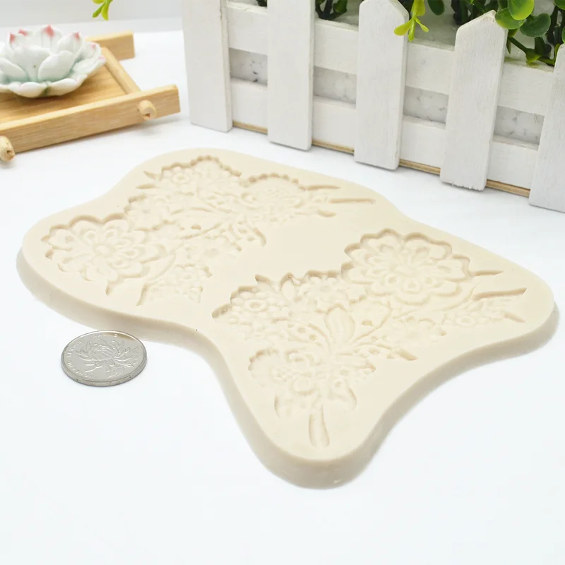 Vintage Lace Flower Resin mold cake chocolate lace decoration DIY dessert candy pastry fondant Silicone mold kitchen baking tool