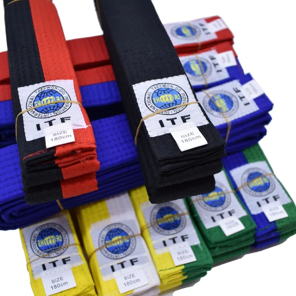 High- quality Taekwondo belts ITF belts Approve Martial Arts Kimono Judo Uniform high level Pure cotton for trainer