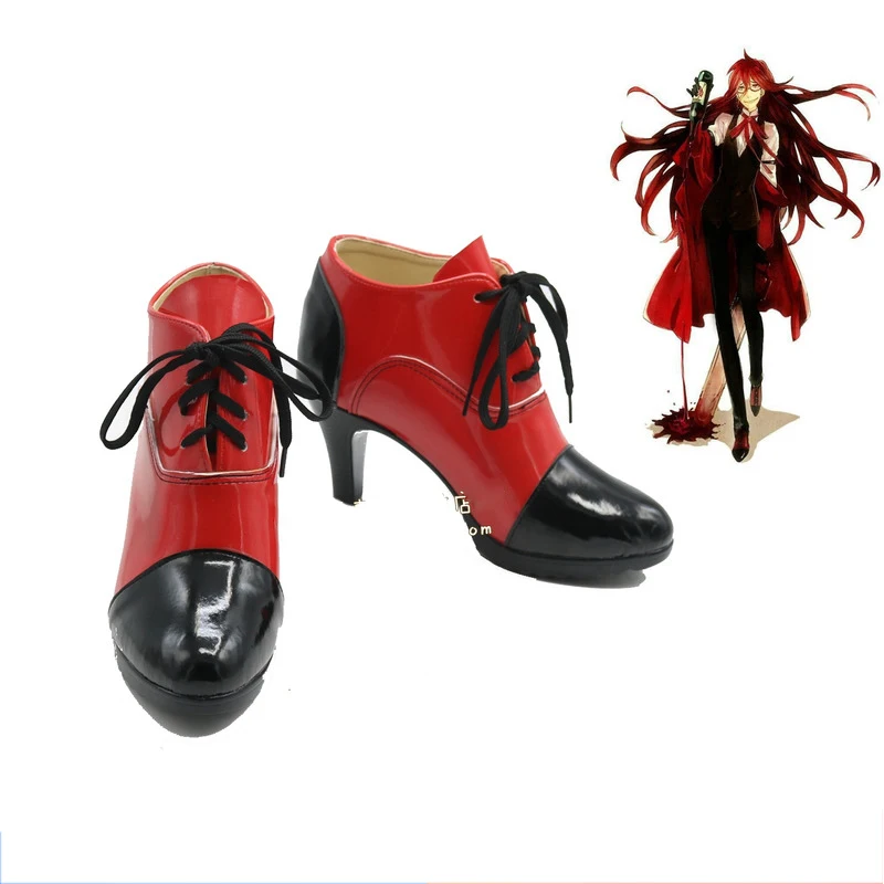 

Adult Boots Black Butler Grell Sutcliff Cosplay Shoes Custom Any Size Cosplay Shoes Anime Party Boots