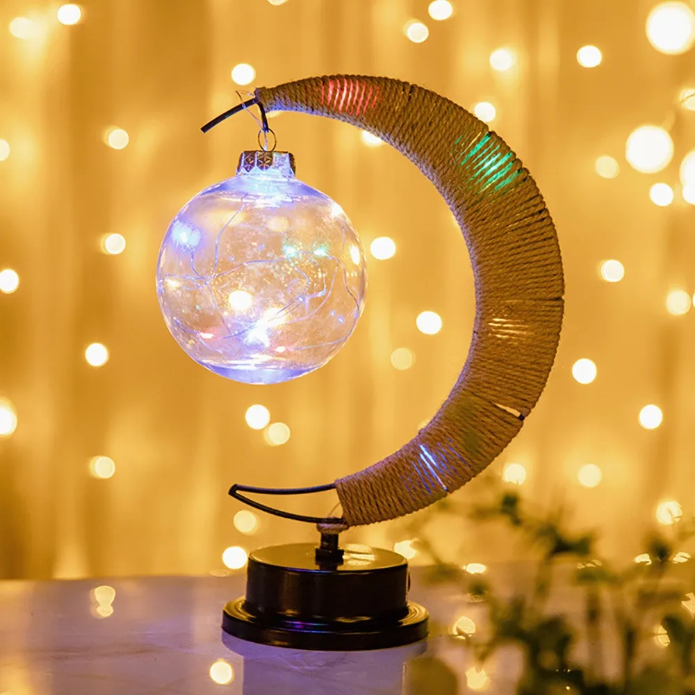 

Ramadan Decoration LED Lamps Moon Night Light Islamic Muslim Festival Party SuppliesMoon shape Home Decor Lamp