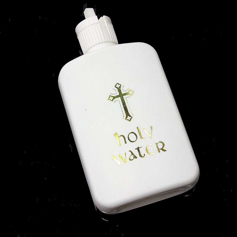 100pcs Holy Water Bottle 100ML Religious Articles Bottles Easter Plastic Bottle with Cross for Holy Water