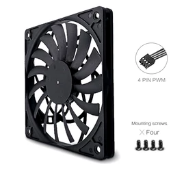 FANNER F12012 120*120*12MM Super Thin Radiator Fan Water Cooling Cabinet Exhaust Fan 4 Pin PWM Adjust Speed