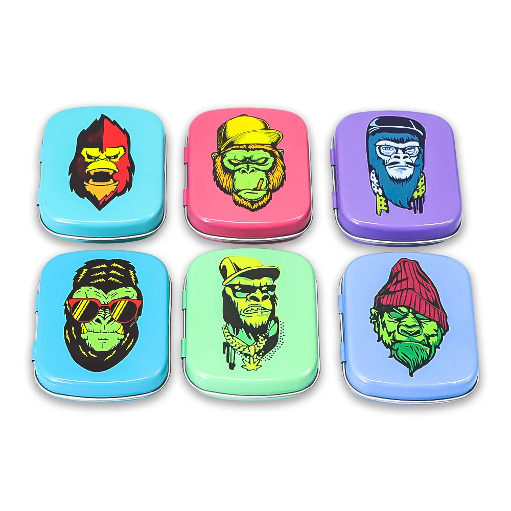 GORILLA ROLLING STAR Metal store Pill Box Convenient Storage Boxes Container Cigarette Case Bottle Storage With Your Logo