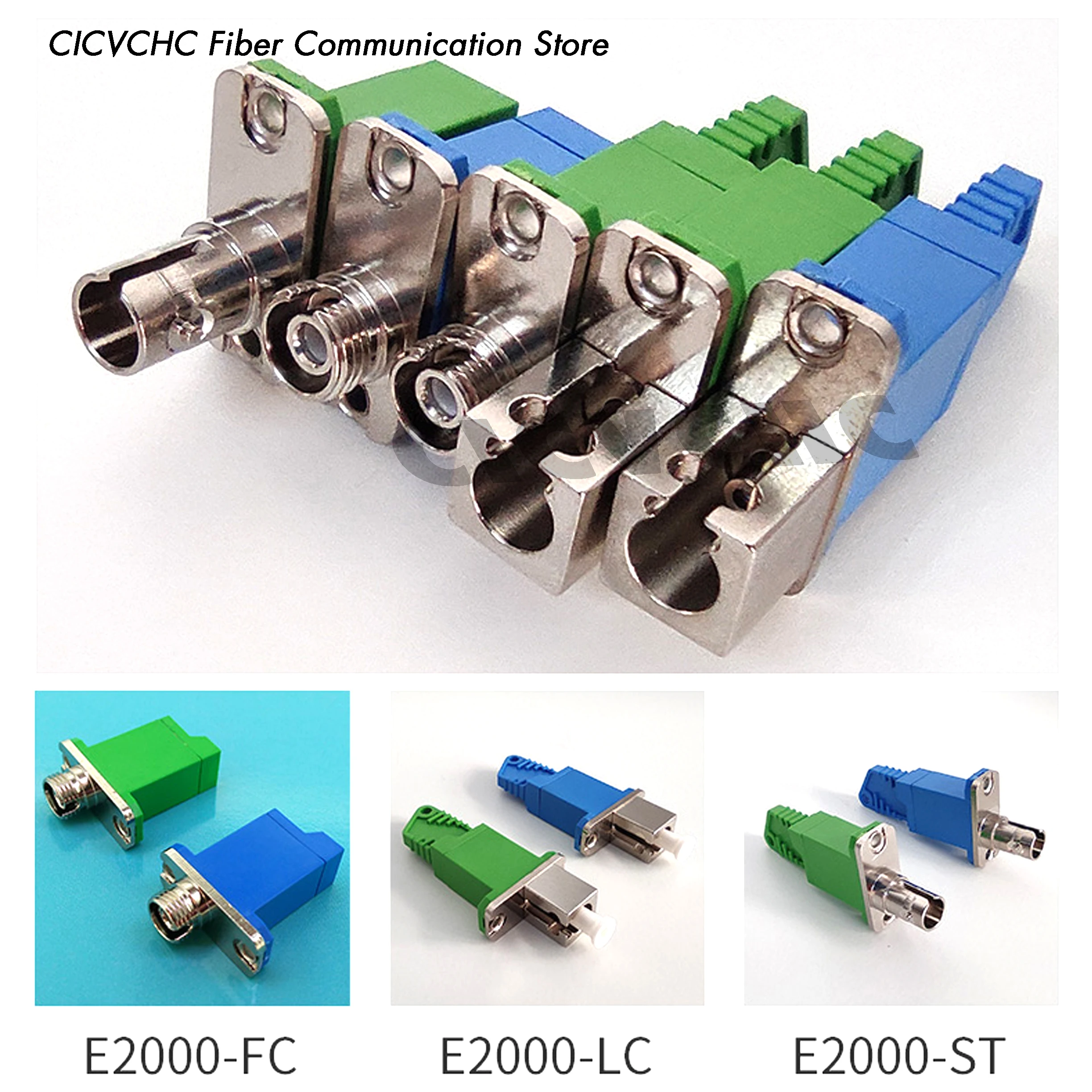 

2pcs LSH/E2000 Hybrid Adapter to FC, ST, LC-Simplex-with Flange- Optical Fiber