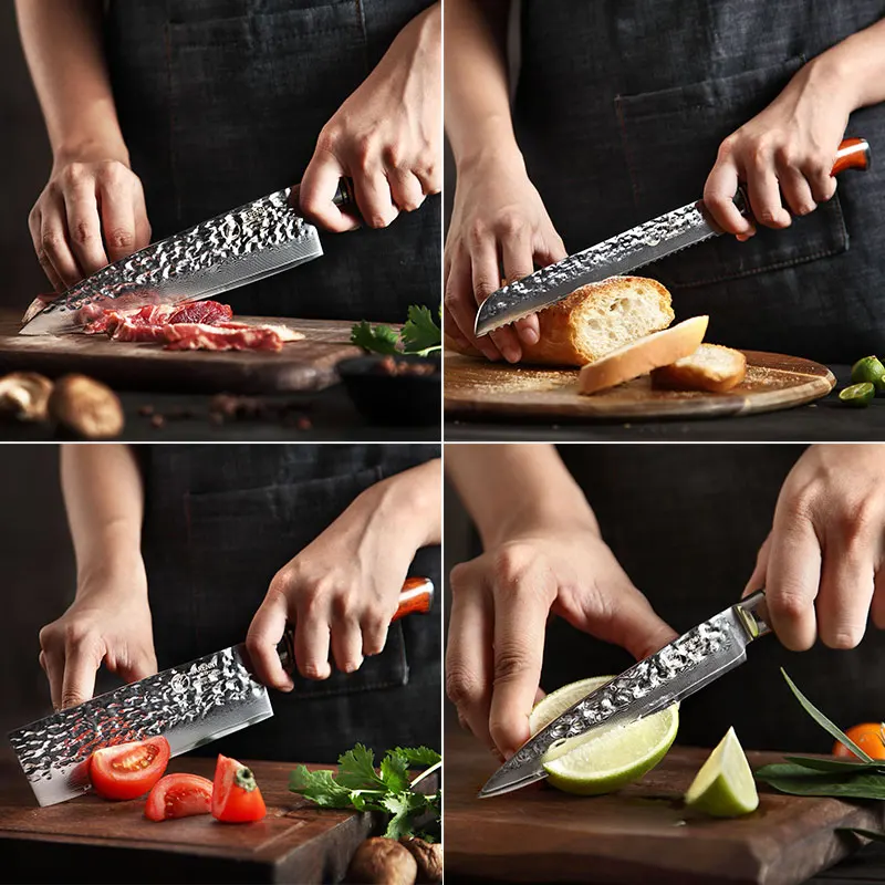 YARENH Kitchen Knife 73 Layers Japanese Damascus Steel Utility Chef Knife High Carbon Stainless Steel Professional Cooking Tools