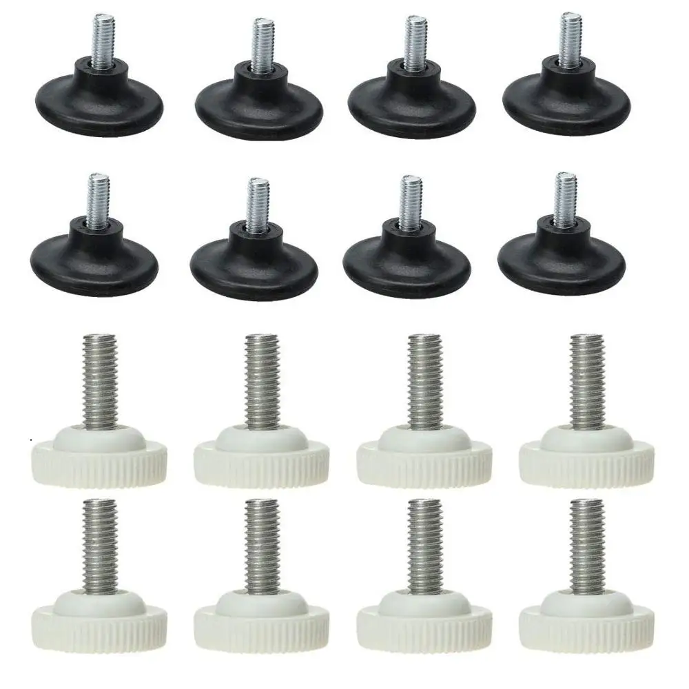 

50Pcs/Lot Black Round Plastic Adjustable Levelling Feet Pad With M6 M8 M10 Thread Bolt Furniture Cups Pad Leveler