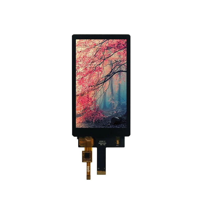 4.3 polegadas, interface mcu/mipi/rgb, alto brilho, ângulo de visão completo ips lcd com toque capacitivo, 480*800, ili9806/ili9806e, mcu/mipi/rgb