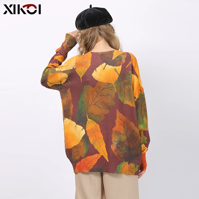 XIKOI New Tiger Print Sweaters Women Winter Oversized Jumper Knitted Pullovers Tops Plus Size Pull Femme jesery sueter feminino