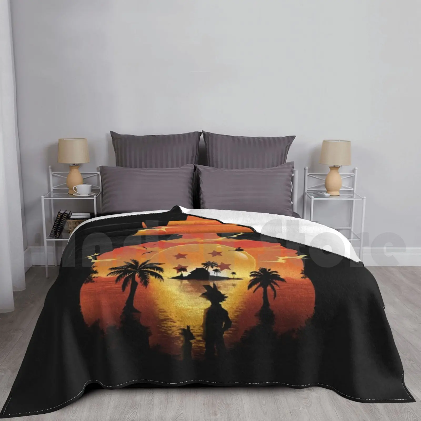 Manta de puesta de sol con forma para sofá cama, viaje, puesta de sol, su paisaje, Nindo Konoha
