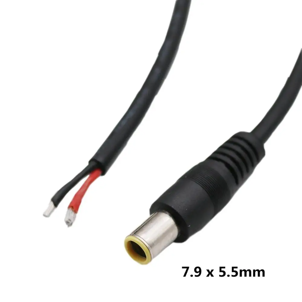 1 szt. Końcówka DC 7,9 mm x 5,5 mm 8 mm wtyk męski kabel łączący do wymiany IBM 30 cm/1 stóp 16AWG