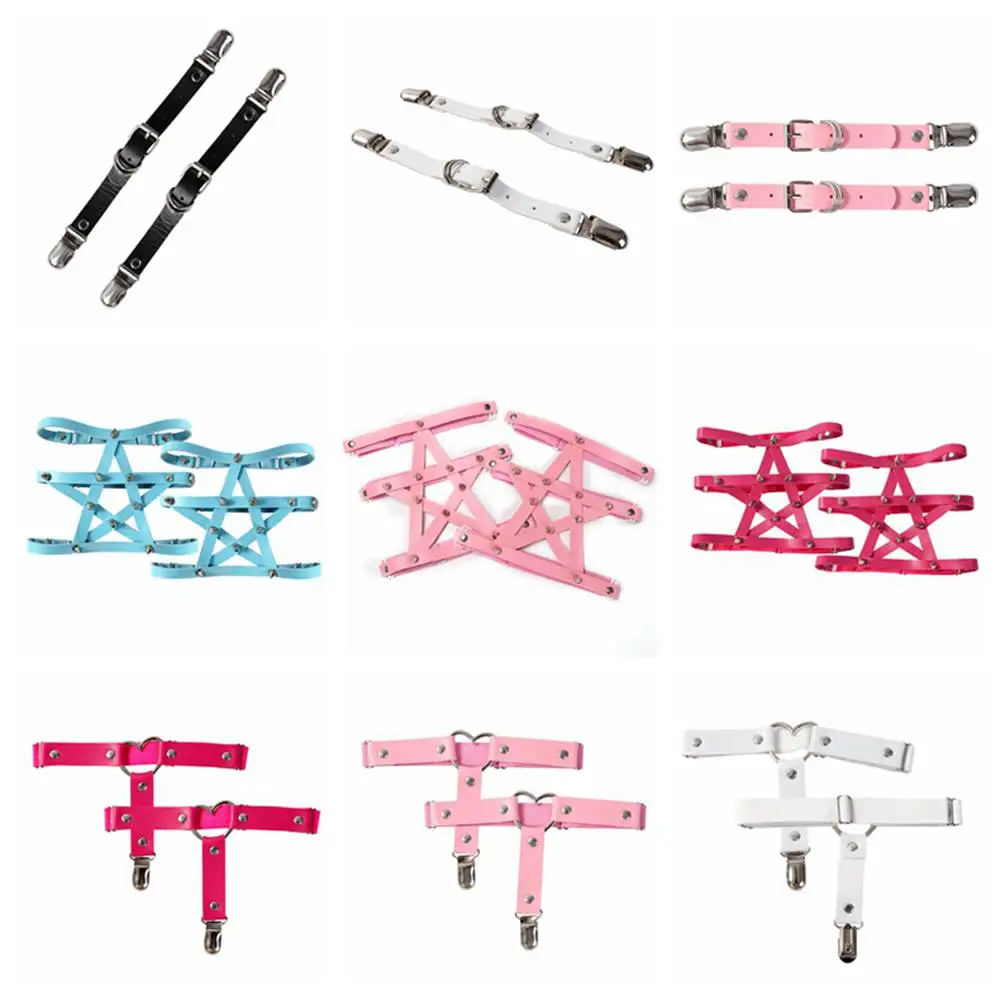 Harajuku Pentagram Harness Belt Punk Leather Gothic Costume Sword Belt Corset Metal Chain Accessories Luxury Garters Stocking