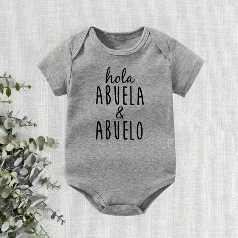 Holy Abuelo Y Abuela Pregnancy Announcement Cotton Bodysuit Infant Baby Onesies Announcement To Grandparents Baby Shower Gift