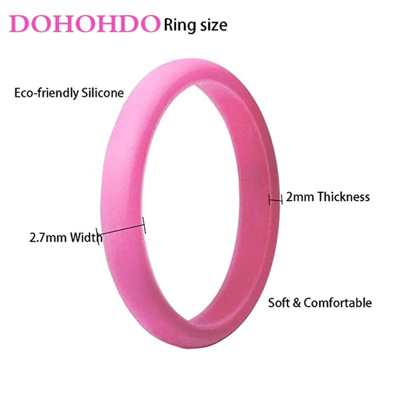 New 4-10 Size Silicone Wedding Rings for Girl Women 2.7mm Thin Stackable Rubber Band Comfortable Thick FDA Silicone Finger Ring