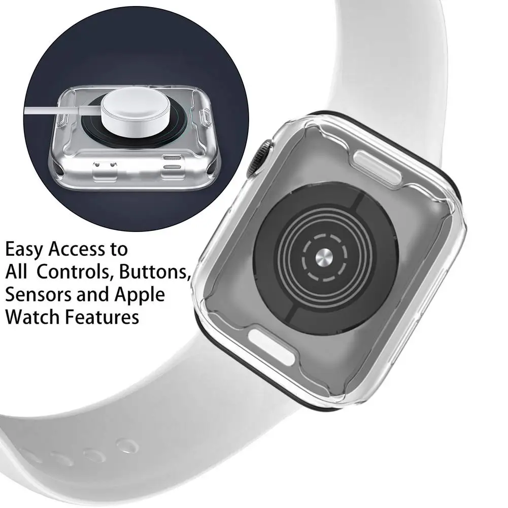 Capa transparente para apple assista caso 7 45mm 41mm iwatch 7 tpu pára-choques protetor de tela clara apple relógio acessórios